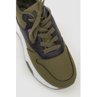 Кроссовки женские экокожа, цвет зелено-черный, 243R186-137