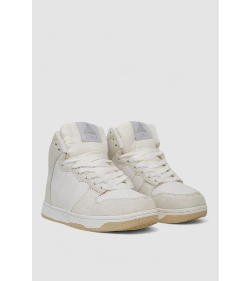 Кроссовки женские зимние на меху, цвет бело-бежевый, 248RH1060-5