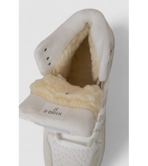Кроссовки женские зимние на меху, цвет бело-бежевый, 248RH1060-5