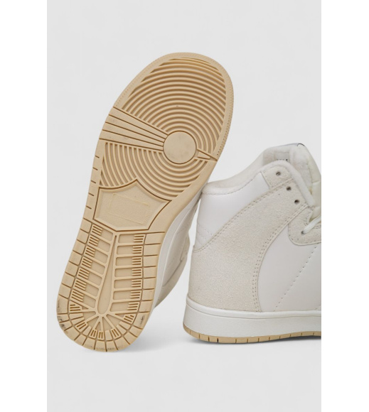 Кроссовки женские зимние на меху, цвет бело-бежевый, 248RH1060-5