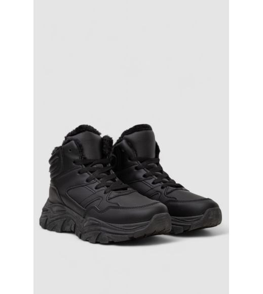 Кроссовки женские зимние на меху, цвет черный, 248RDM10