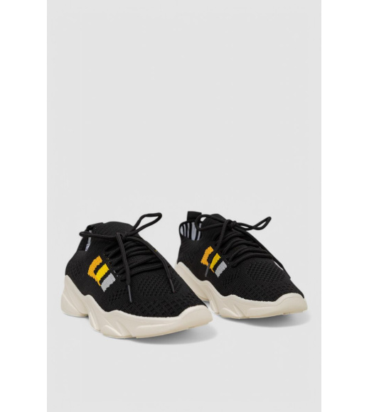 Кроссовки женские текстильные, цвет черный, 244R281K