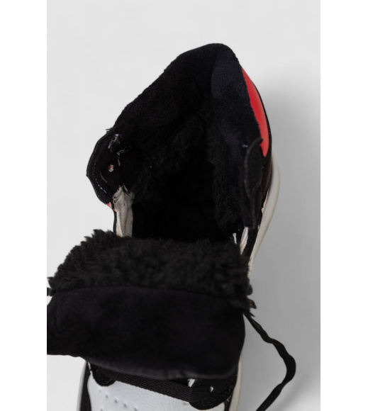 Кроссовки женские зимние на меху, цвет бело-черный, 248RHB470