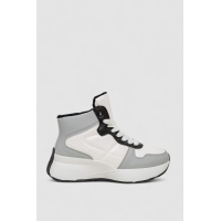 Кроссовки женские зимние на меху, цвет бело-серый, 248RXM16-86