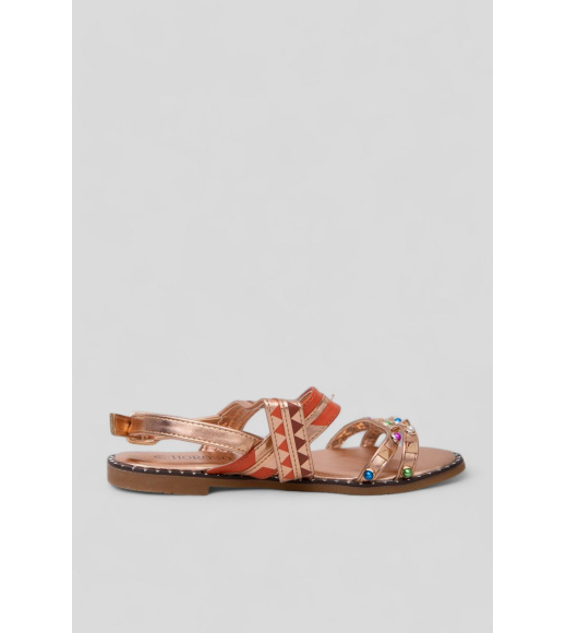 Босоножки женские, цвет золотистый, 244RTN19-4