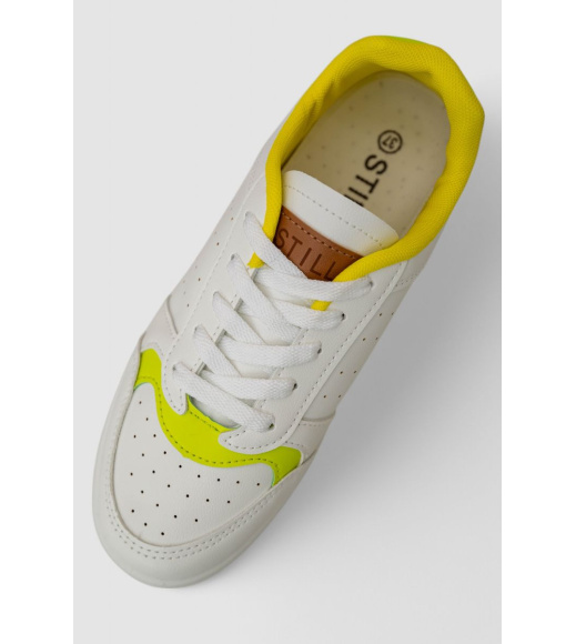 Кеды женские, цвет бело-желтый, 248RR150