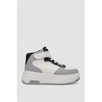 Кроссовки женские зимние на меху, цвет бело-серый, 248RAM03-86