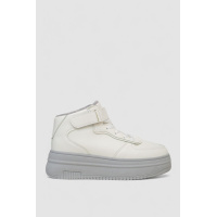 Кроссовки женские зимние на меху, цвет бело-серый, 248RAM03