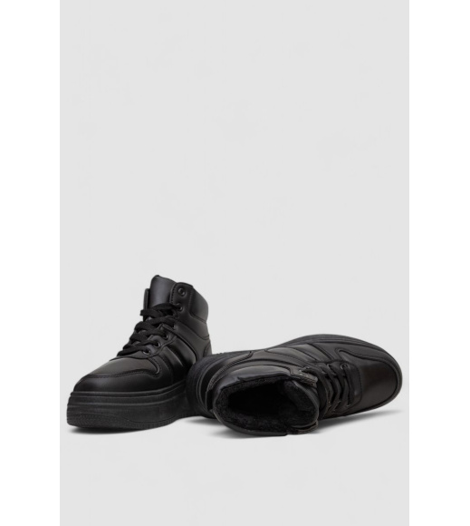 Кроссовки женские зимние на меху, цвет черный, 248RAM014