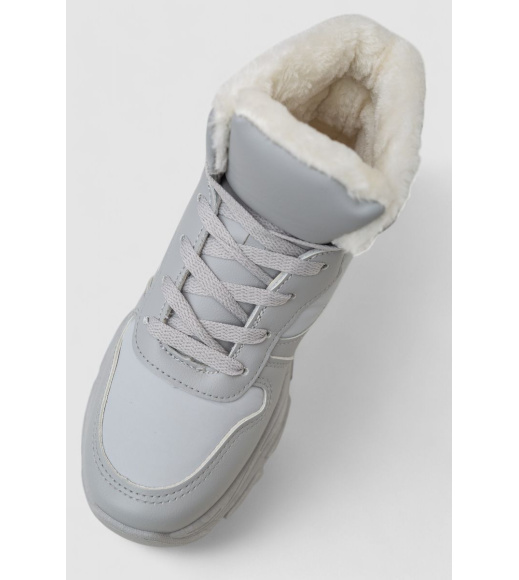Кроссовки женские зимние на меху, цвет серый, 248RDM04