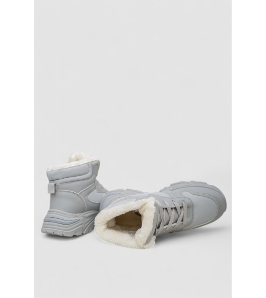 Кроссовки женские зимние на меху, цвет серый, 248RDM04