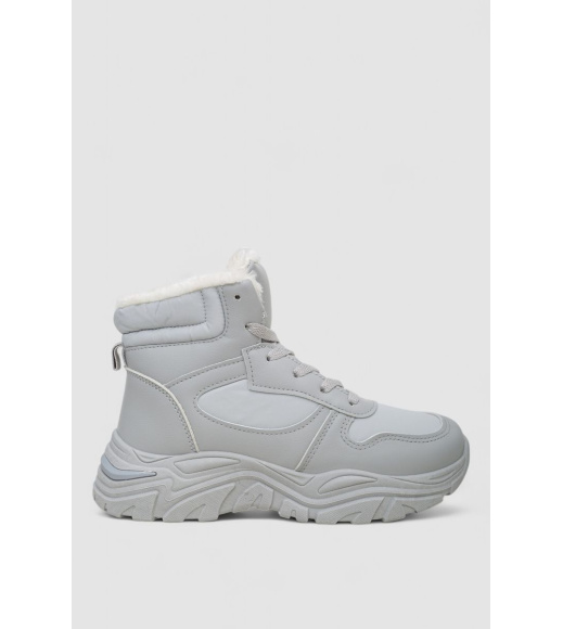 Кроссовки женские зимние на меху, цвет серый, 248RDM04