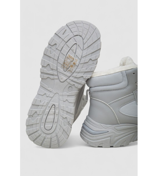 Кроссовки женские зимние на меху, цвет серый, 248RDM04