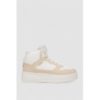 Кроссовки женские зимние на меху, цвет бело-бежевый, 248RQT10