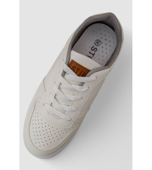 Кеды женские, цвет бело-серый, 248RR101