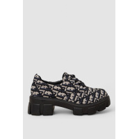 Лоферы женские на шнурках, цвет черный, 248RRT15-8