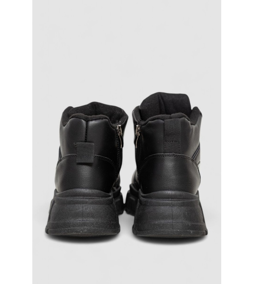 Кроссовки женские на меху, цвет черный, 243R113-5