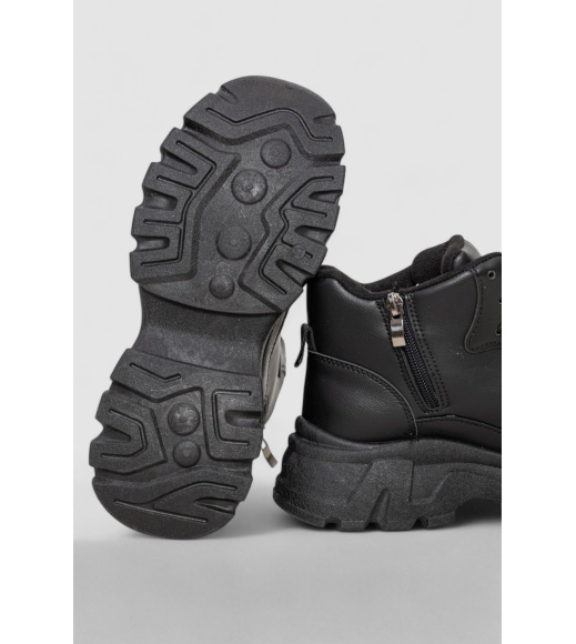 Кроссовки женские на меху, цвет черный, 243R113-5