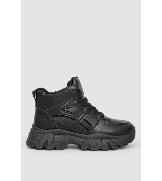 Кроссовки женские на меху, цвет черный, 243R113-5