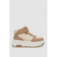 Кроссовки женские зимние на меху, цвет бежево-коричневый, 248RAM02-93