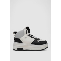 Кроссовки женские зимние на меху, цвет черно-белый, 248RAM09-86