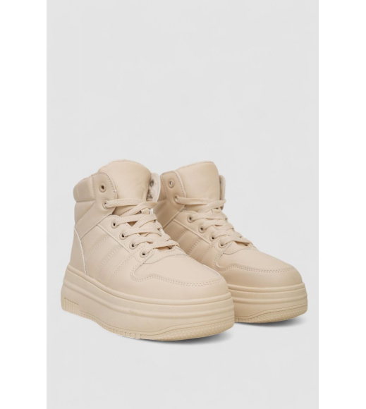 Кроссовки женские зимние на меху, цвет бежевый, 248RAM022