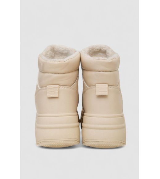 Кроссовки женские зимние на меху, цвет бежевый, 248RAM022