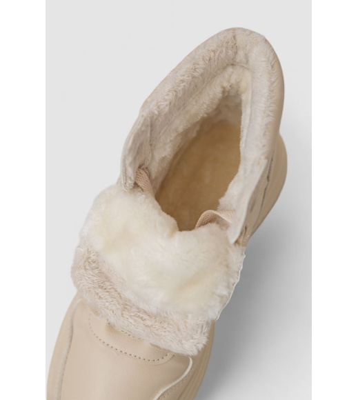 Кроссовки женские зимние на меху, цвет бежевый, 248RAM022