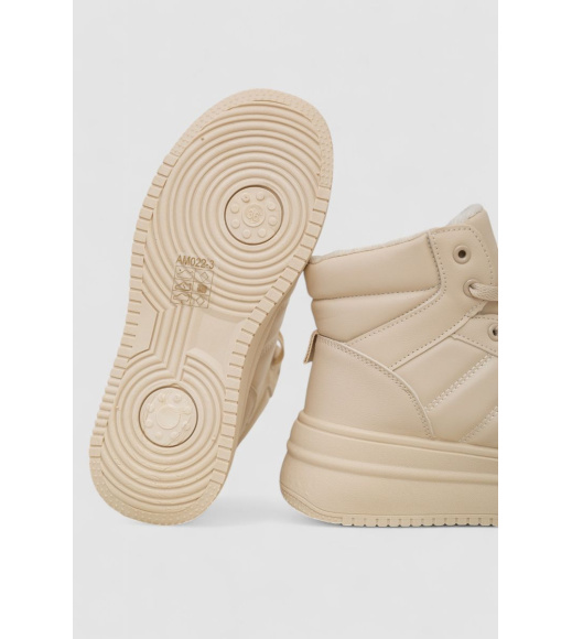 Кроссовки женские зимние на меху, цвет бежевый, 248RAM022