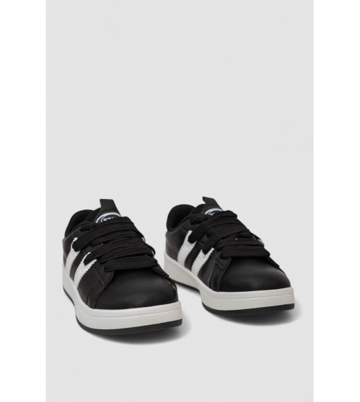 Кроссовки женские кожа, цвет черно-белый, 248RJH900-4