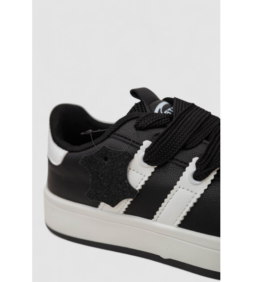 Кроссовки женские кожа, цвет черно-белый, 248RJH900-4