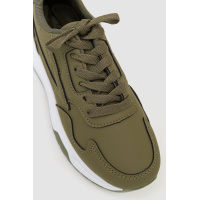 Кроссовки женские экокожа, цвет хаки, 243R186-161