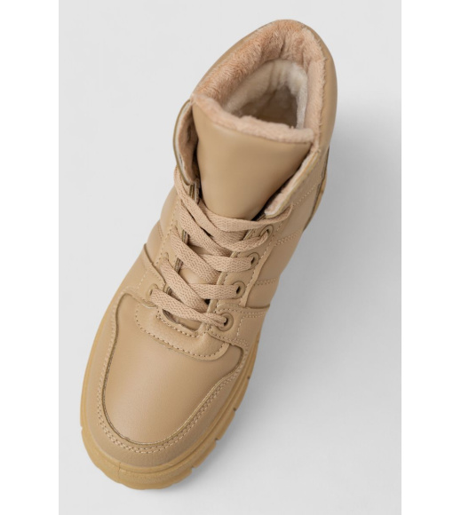 Кроссовки женские зимние на меху, цвет темно-бежевый, 248RMB03