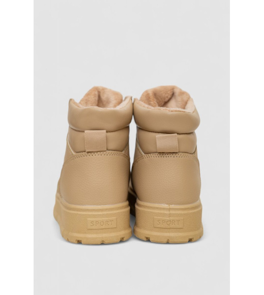 Кроссовки женские зимние на меху, цвет темно-бежевый, 248RMB03