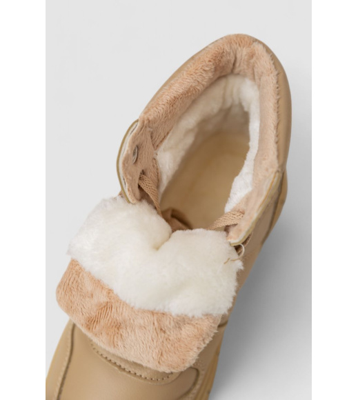 Кроссовки женские зимние на меху, цвет темно-бежевый, 248RMB03