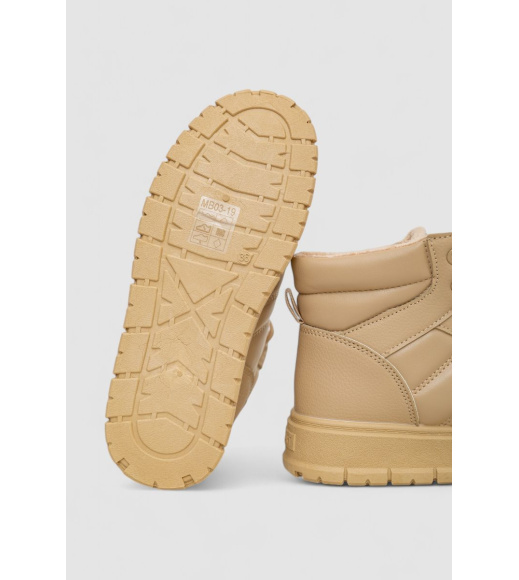 Кроссовки женские зимние на меху, цвет темно-бежевый, 248RMB03