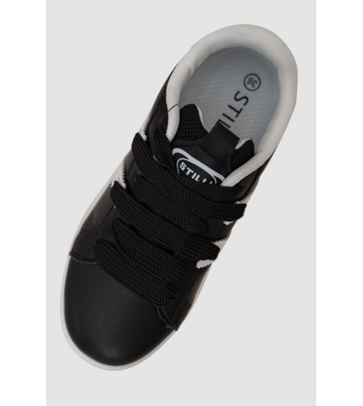 Кроссовки женские кожа, цвет черно-белый, 248RJH900-5