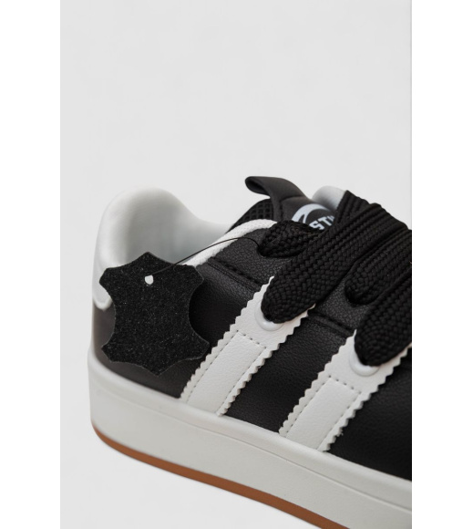 Кроссовки женские кожа, цвет черно-белый, 248RJH900-5