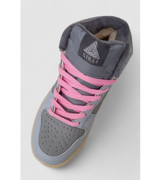 Кроссовки женские зимние на меху, цвет серо-голубой, 248RH1060