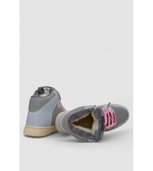 Кроссовки женские зимние на меху, цвет серо-голубой, 248RH1060