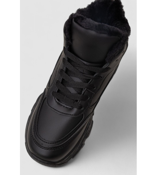 Кроссовки женские зимние на меху, цвет черный, 248RDM08