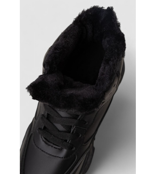 Кроссовки женские зимние на меху, цвет черный, 248RDM08