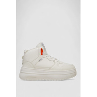 Кроссовки женские зимние на меху, цвет бело-оранжевый, 248RAM09