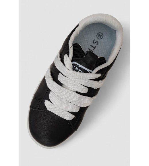 Кроссовки женские кожа, цвет черно-белый, 248RJH900-1