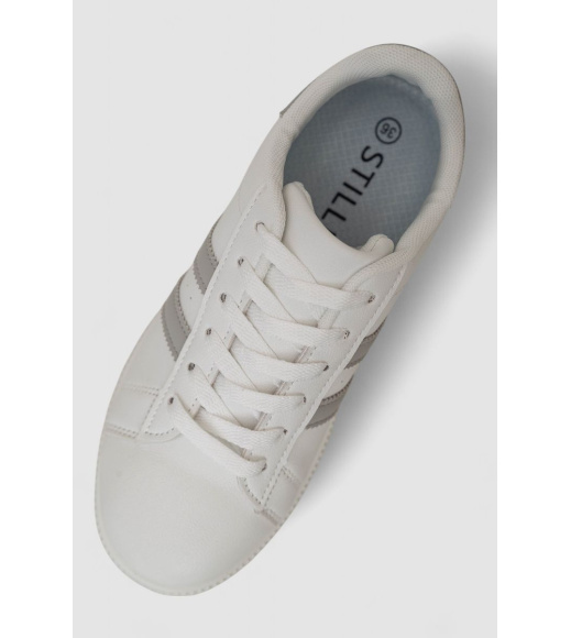 Кроссовки женские кожа, цвет бело-серый, 248RL2420-4