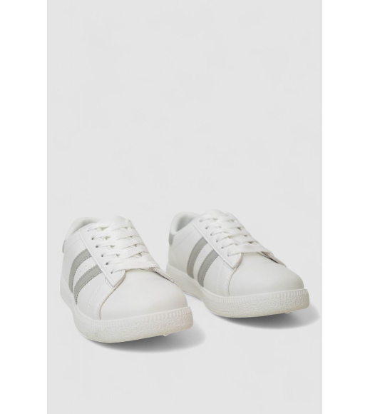 Кроссовки женские кожа, цвет бело-серый, 248RL2420-4