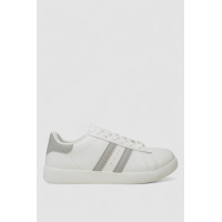 Кроссовки женские кожа, цвет бело-серый, 248RL2420-4