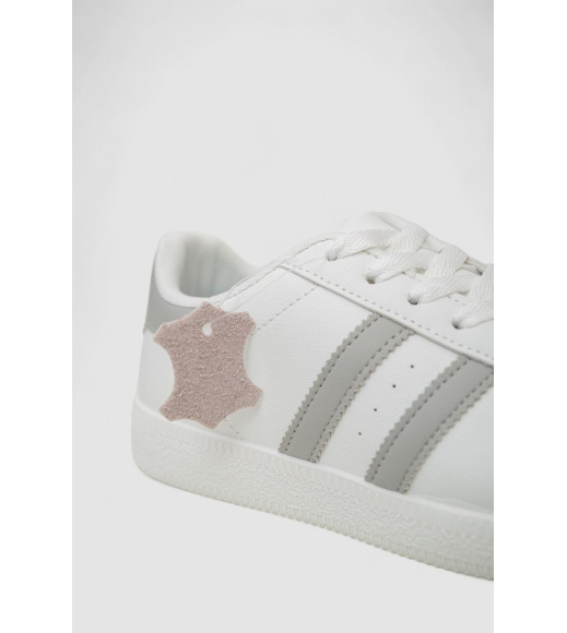 Кроссовки женские кожа, цвет бело-серый, 248RL2420-4