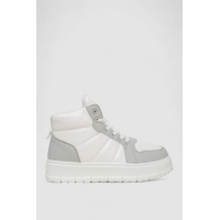 Кроссовки женские зимние на меху, цвет серо-белый, 248RMB02