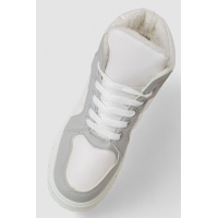 Кроссовки женские зимние на меху, цвет серо-белый, 248RMB02